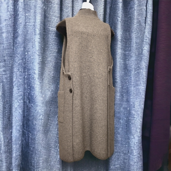 Knitted long vest mink and rabbit fur fabric size M - Picture 3 of 12